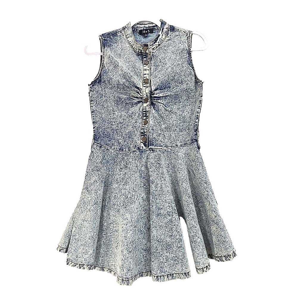 Vintage Acid Wash Skater Dress Fit Amand Flare Sz Small  36.5‎
